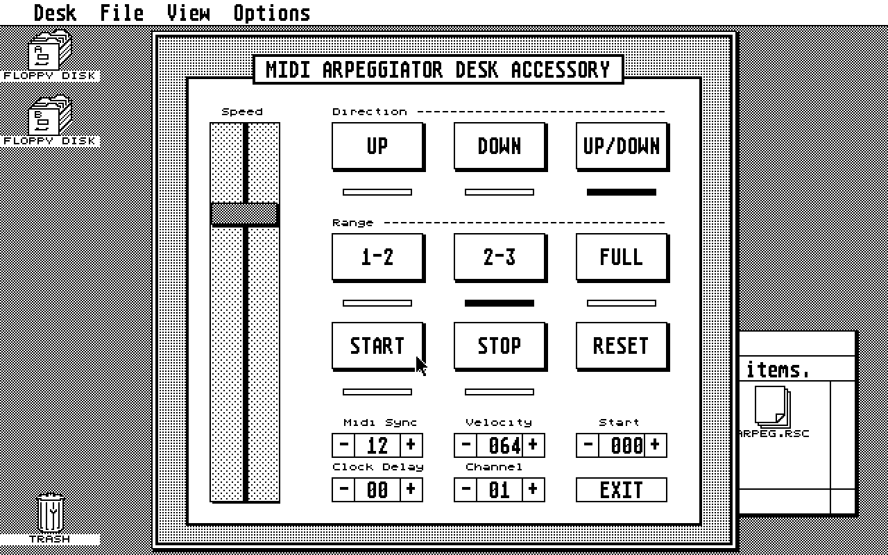 Phonix MIDI Arpeggiator atari screenshot